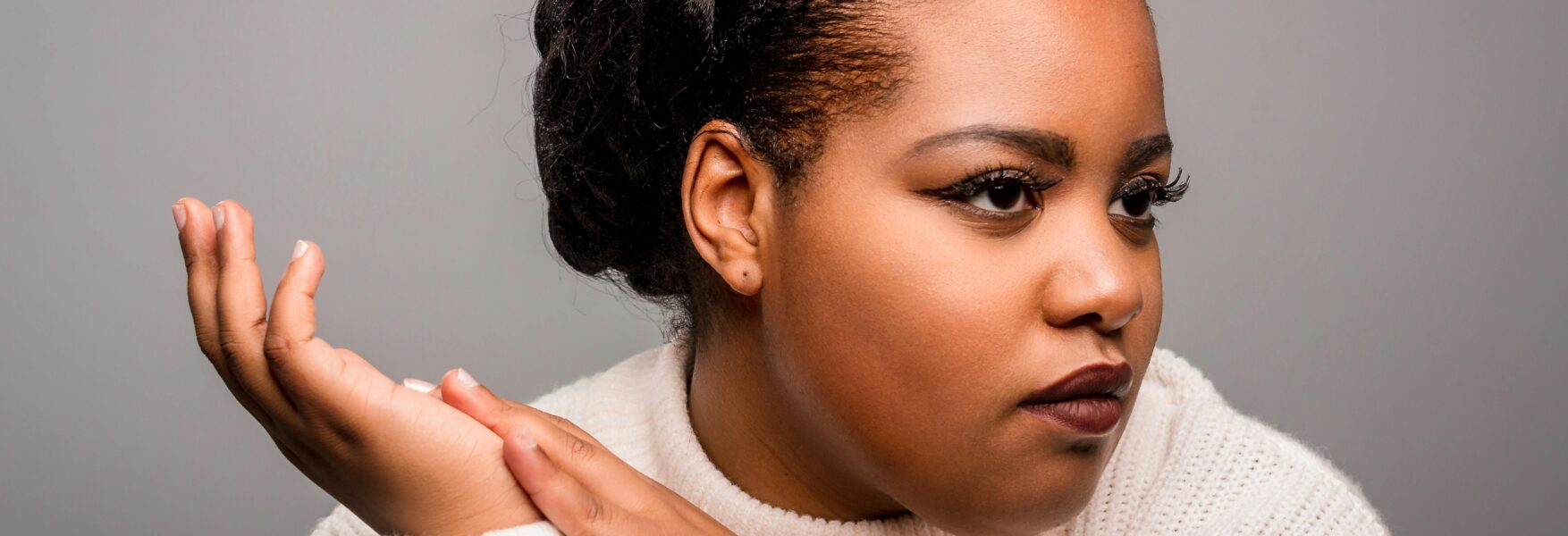 woman looking pensive
