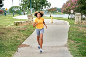 Woman running at the park